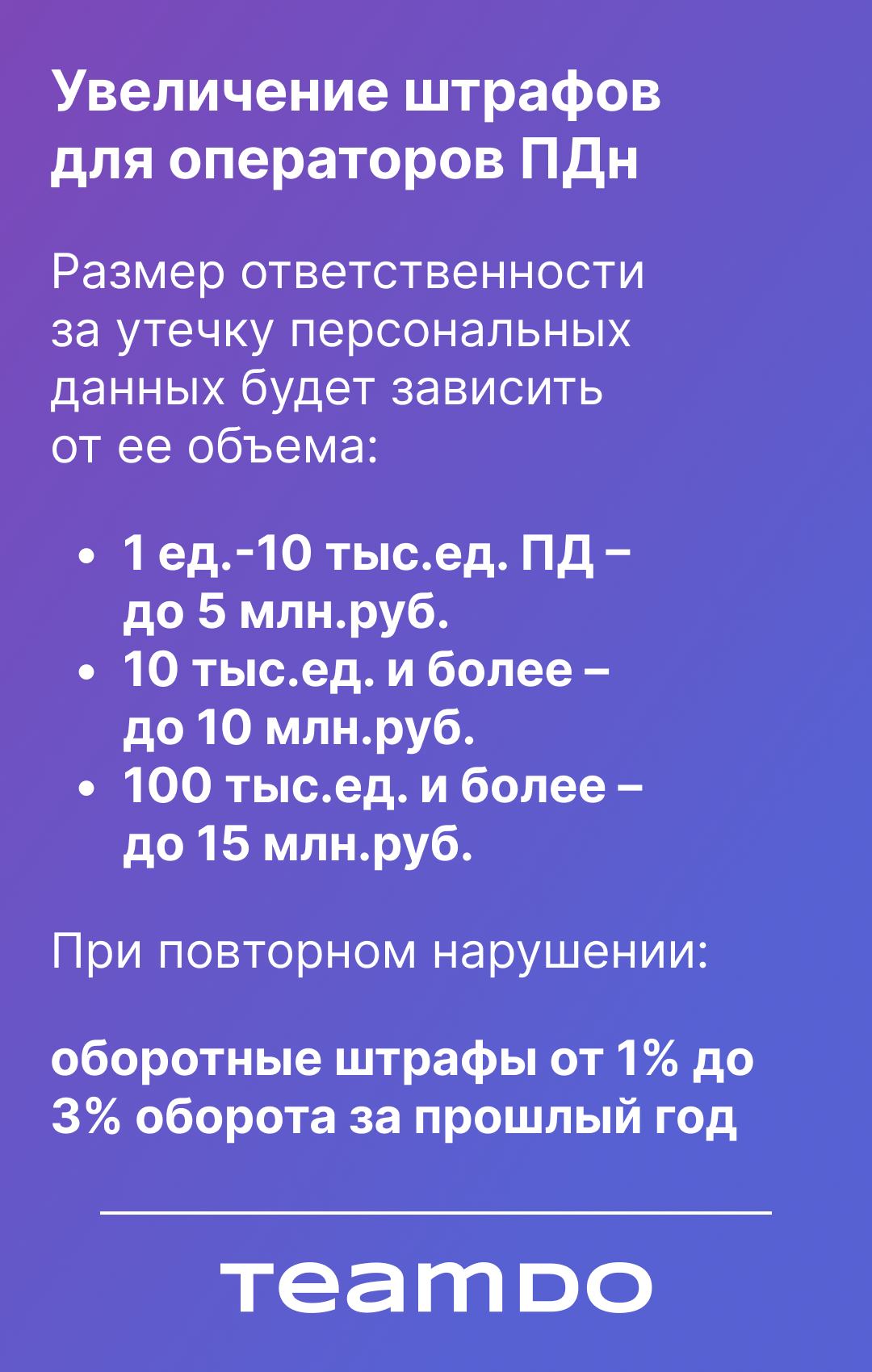 Новые штрафы для операторов ПДн